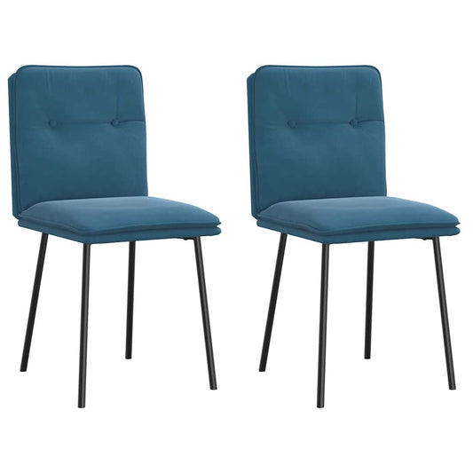 Cadeiras de jantar 2 pcs veludo azul