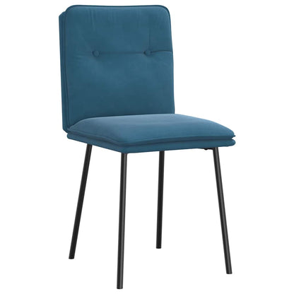Cadeiras de jantar 2 pcs veludo azul