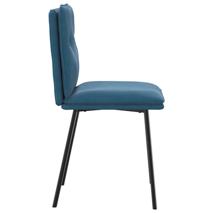 Cadeiras de jantar 2 pcs veludo azul