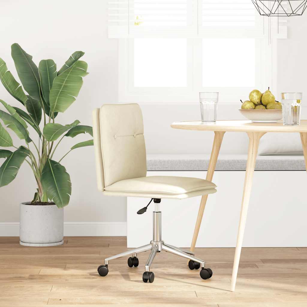 Cadeira de jantar couro artificial cor creme