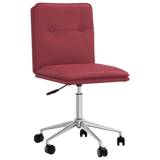 Cadeira de jantar couro artificial vermelho tinto