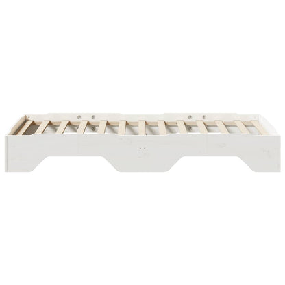 Cama sem colchão empilháveis 75x190 cm madeira maciça branco