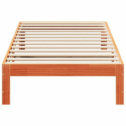 Cama sem colchão 80x200 cm pinho maciço castanho-mel