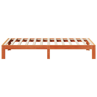 Cama sem colchão 80x200 cm pinho maciço castanho-mel