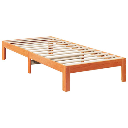 Cama sem colchão 80x200 cm pinho maciço castanho-mel