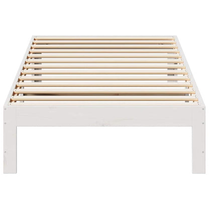 Cama sem colchão 90x200 cm madeira de pinho maciça branco