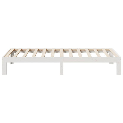 Cama sem colchão 90x200 cm madeira de pinho maciça branco