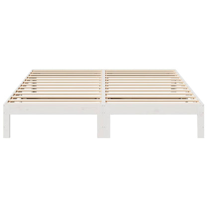 Cama sem colchão 180x200 cm madeira de pinho maciça branco