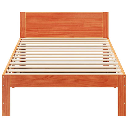 Cama sem colchão 80x200 cm pinho maciço castanho-mel