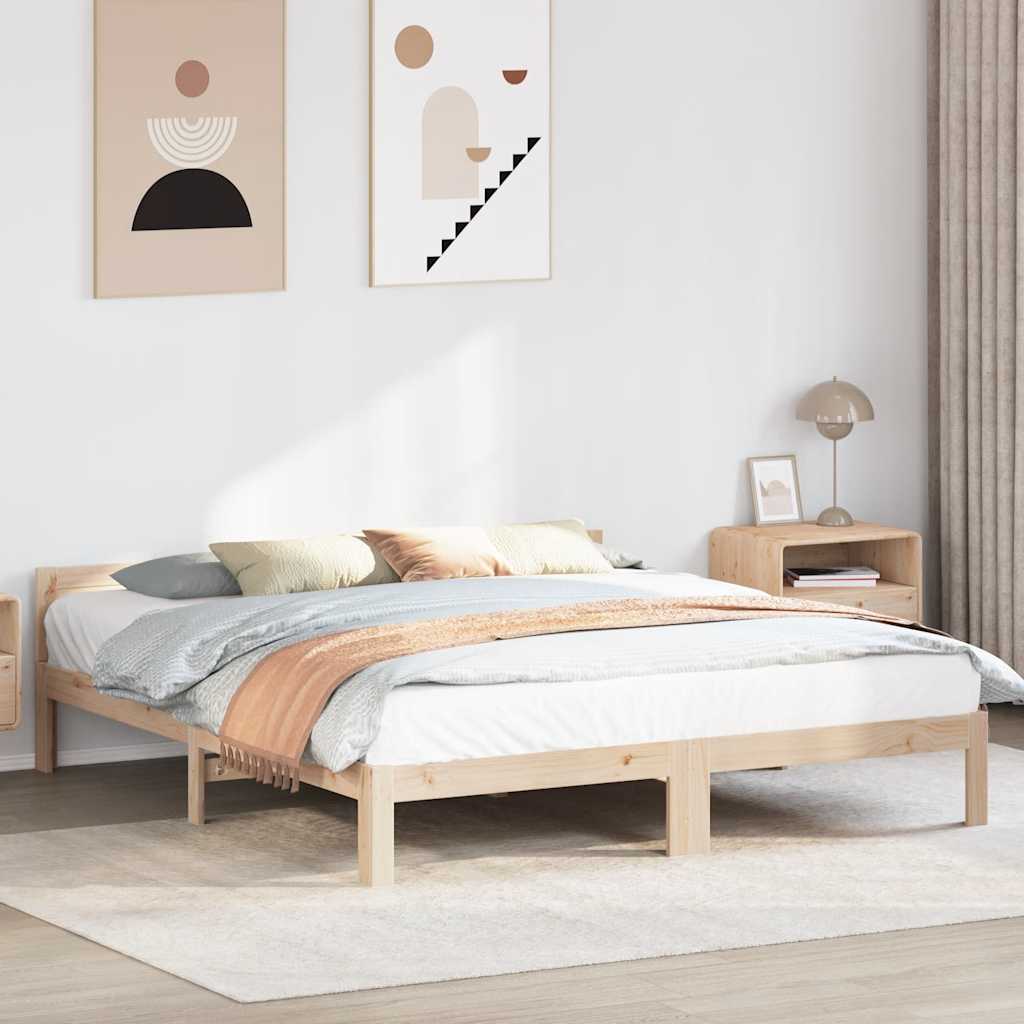 Cama sem colchão 160x200 cm madeira de pinho maciça