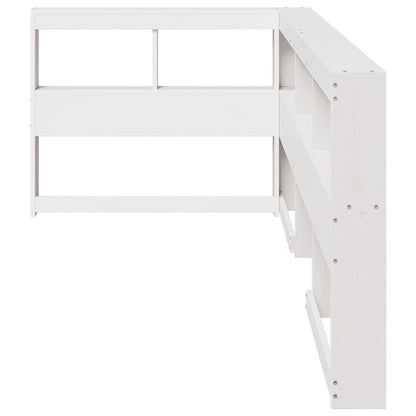 Estante cabeceira forma de L 80 cm madeira pinho maciça branco