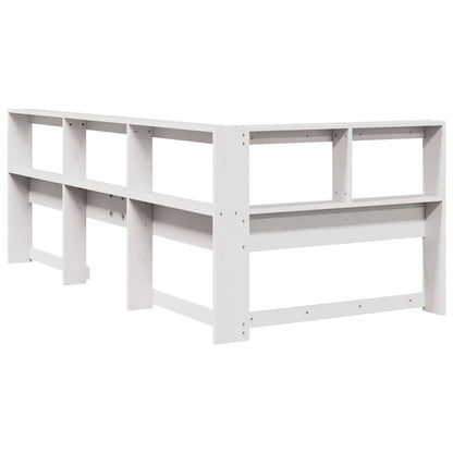 Estante cabeceira forma de L 80 cm madeira pinho maciça branco