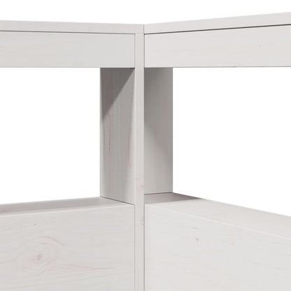 Estante cabeceira forma de L 80 cm madeira pinho maciça branco