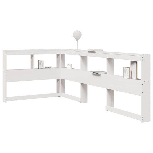 Estante cabeceira forma de L 80 cm madeira pinho maciça branco