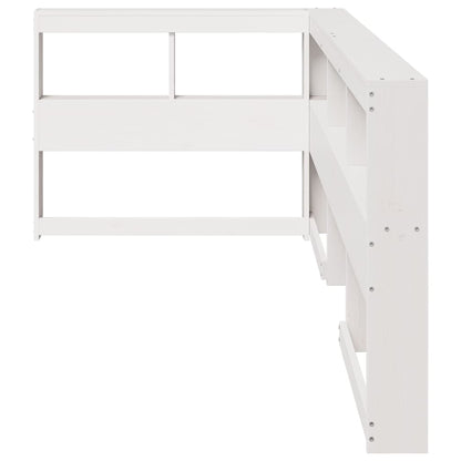 Estante cabeceira forma de L 75 cm madeira pinho maciça branco
