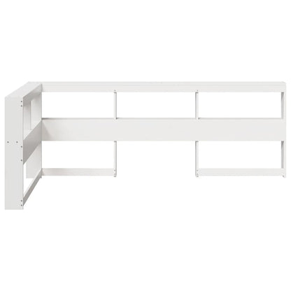 Estante cabeceira forma de L 75 cm madeira pinho maciça branco