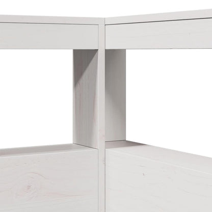 Estante cabeceira forma de L 75 cm madeira pinho maciça branco