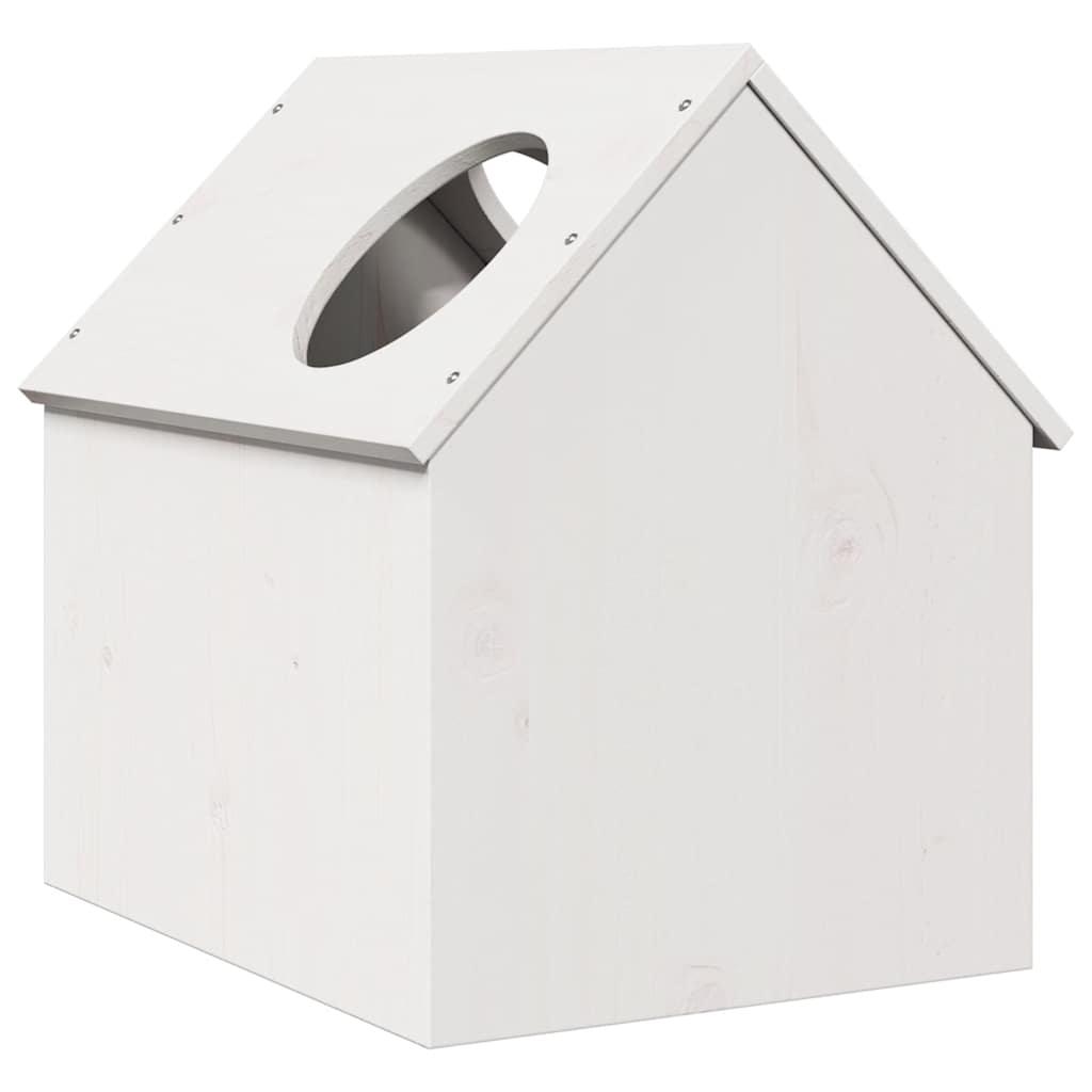 Casa do gato 41x50x50 cm madeira de pinho maciça branco
