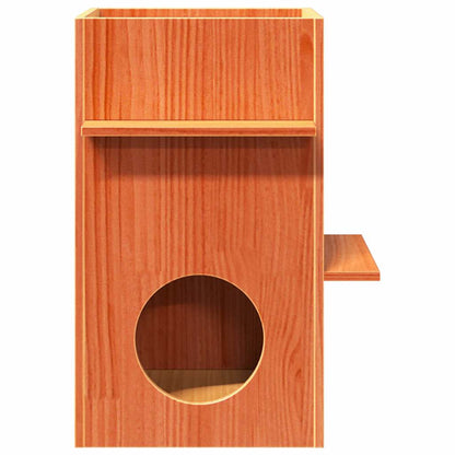 Casa do gato 43x43x60 cm madeira de pinho maciça castanho mel