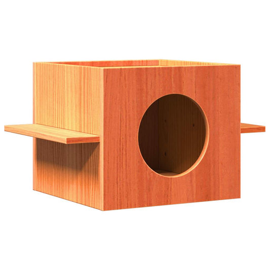 Casa do gato 51x35x30 cm madeira de pinho maciça castanho mel