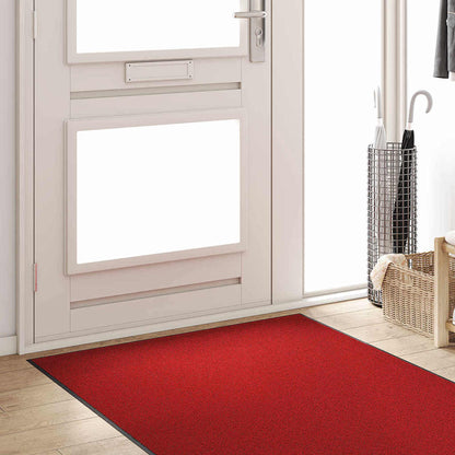 Tapete de Entrada Vermelho e Preto 120 x 250 cm Poliamida e PVC