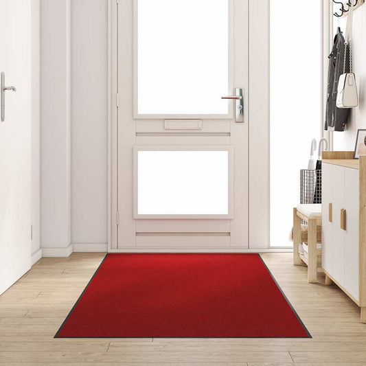 Tapete de Entrada Vermelho e Preto 120 x 250 cm Poliamida e PVC
