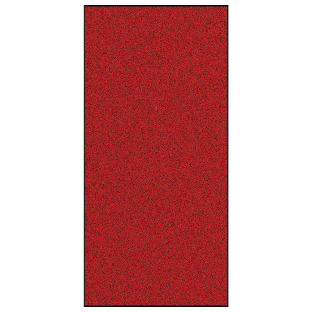 Tapete de Entrada Vermelho e Preto 120 x 250 cm Poliamida e PVC