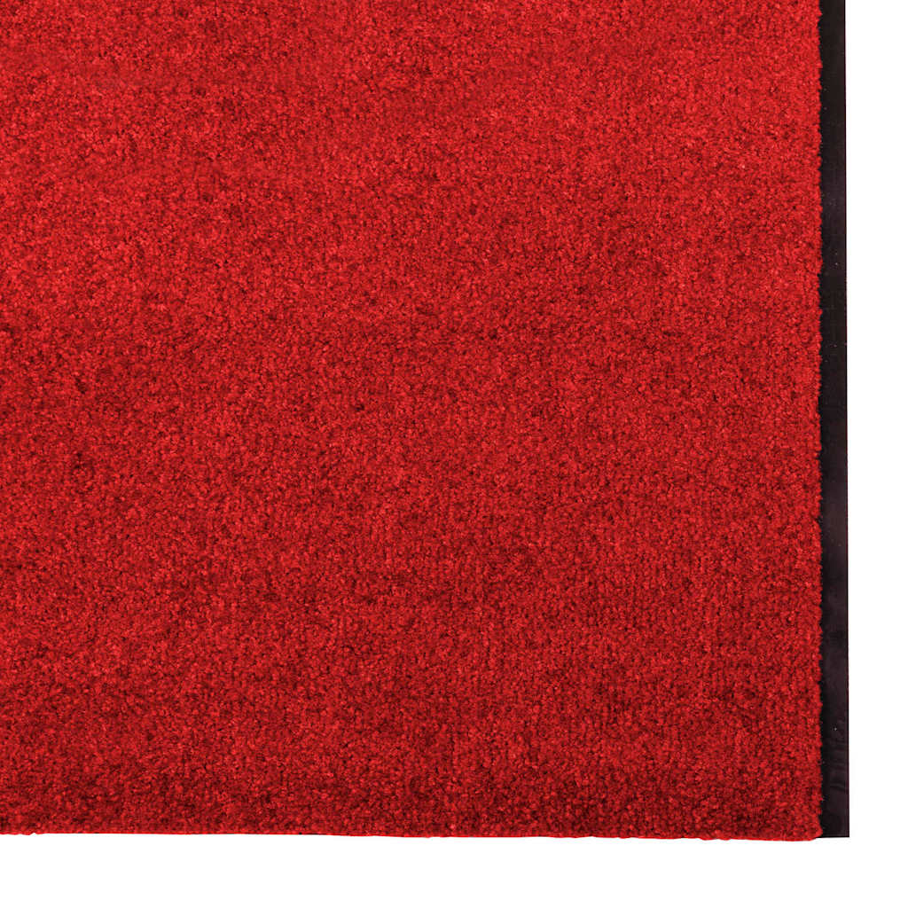 Tapete de Entrada Vermelho e Preto 120 x 350 cm Poliamida e PVC