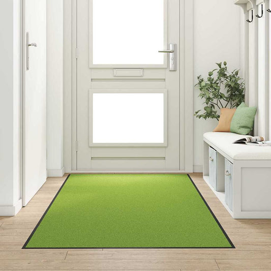Tapete de Entrada Verde e Preto 120 x 300 cm Poliamida e PVC