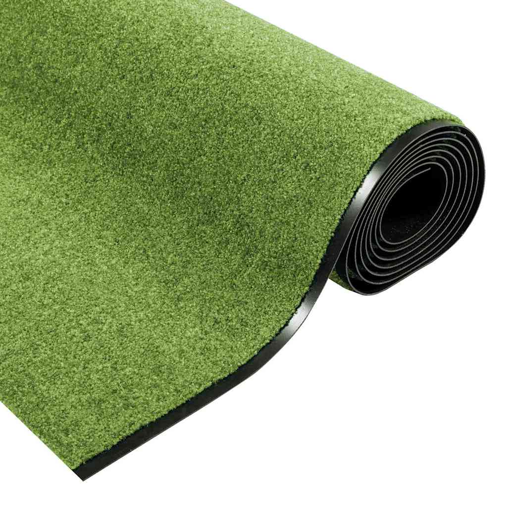 Tapete de Entrada Verde e Preto 120 x 350 cm Poliamida e PVC