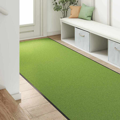 Tapete de Entrada Verde e Preto 120 x 350 cm Poliamida e PVC