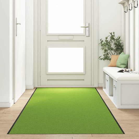 Tapete de Entrada Verde e Preto 120 x 400 cm Poliamida e PVC