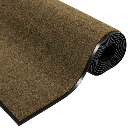 Tapete de Entrada Marrom e Preto 120 x 250 cm Poliamida e PVC