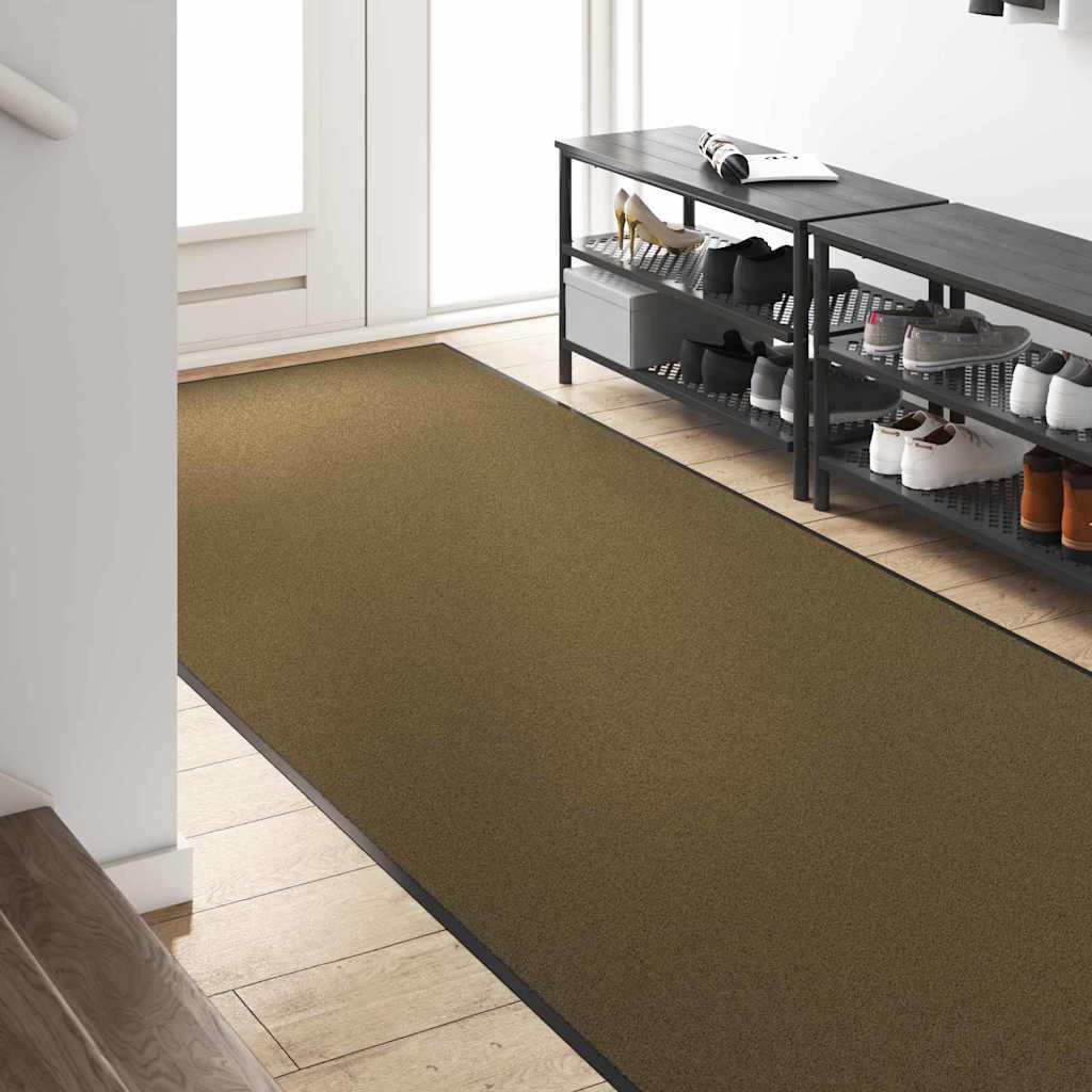 Tapete de Entrada Marrom e Preto 120 x 250 cm Poliamida e PVC