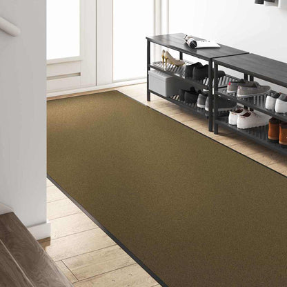 Tapete de Entrada Marrom e Preto 120 x 250 cm Poliamida e PVC