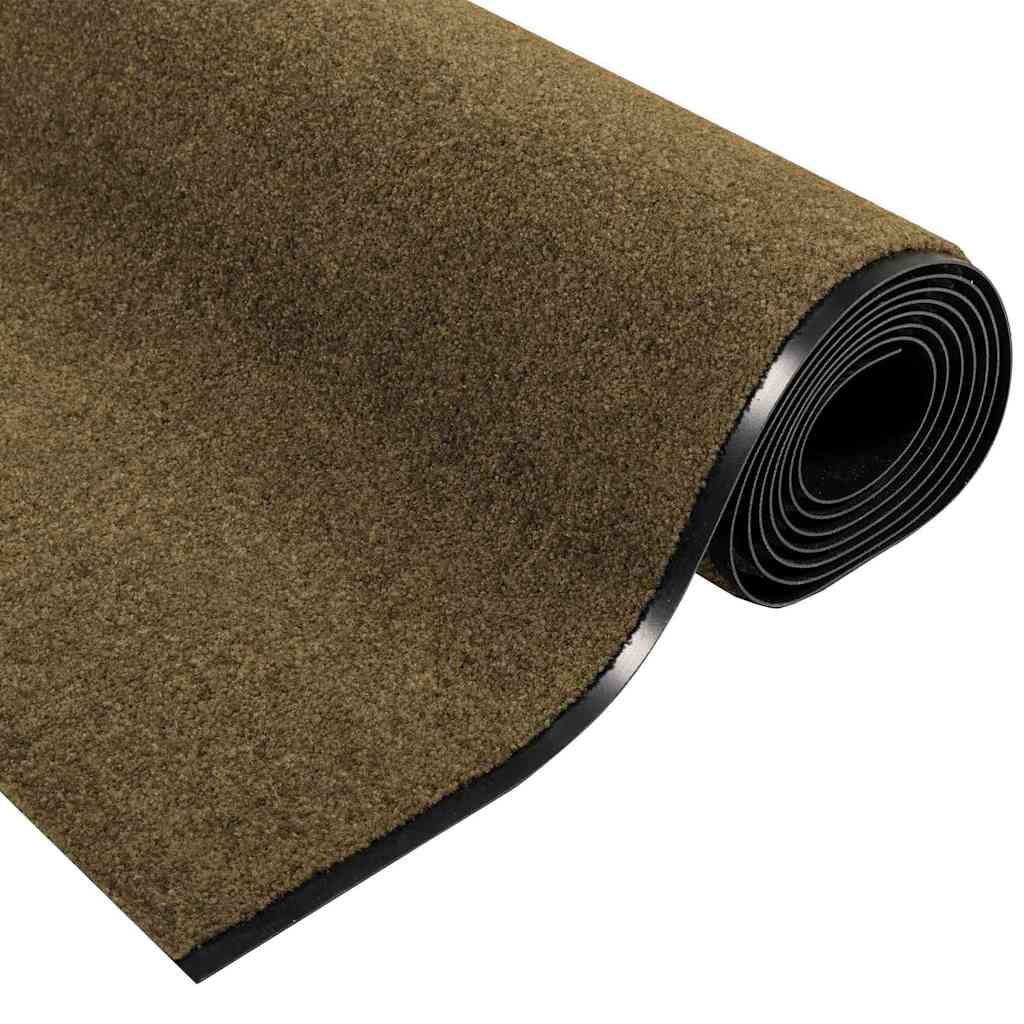 Tapete de Entrada Marrom e Preto 120 x 350 cm Poliamida e PVC