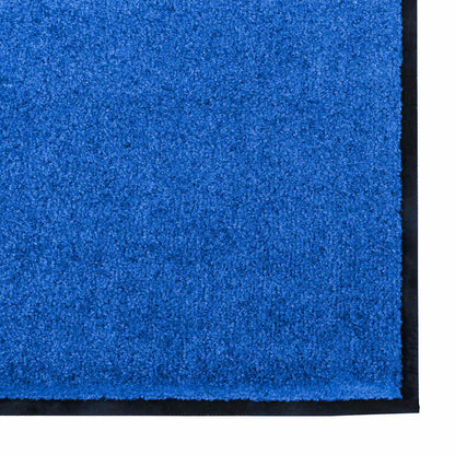 Tapete de Entrada Azul e Preto 120 x 300 cm Poliamida e PVC