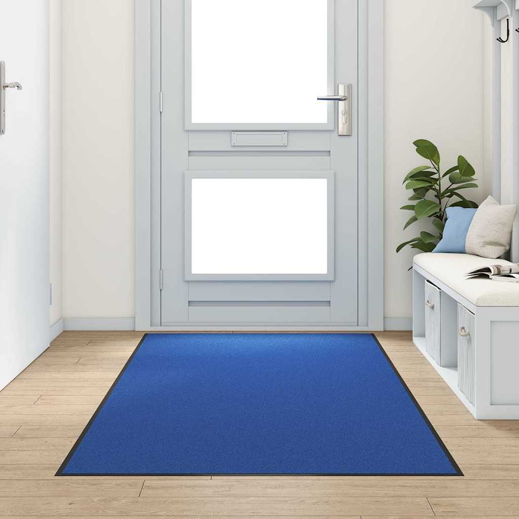 Tapete de Entrada Azul e Preto 120 x 300 cm Poliamida e PVC