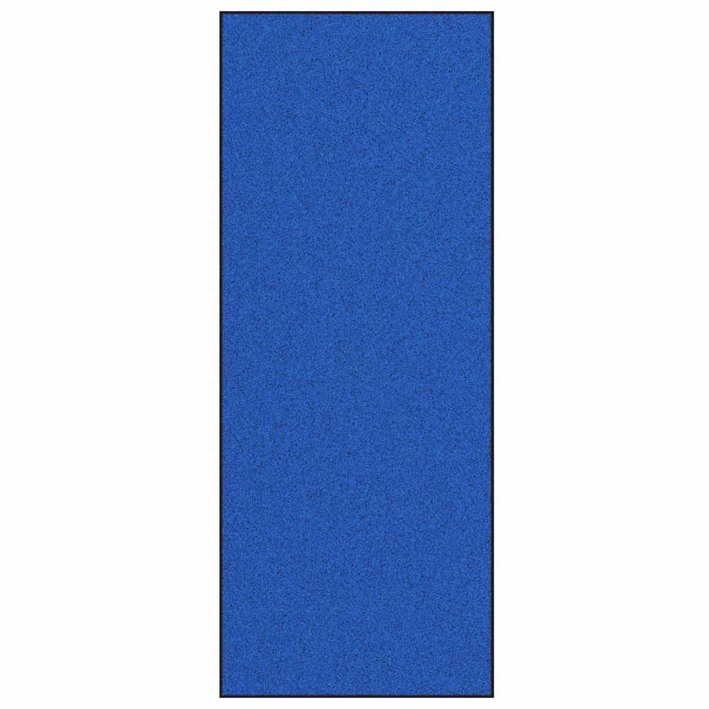 Tapete de Entrada Azul e Preto 120 x 300 cm Poliamida e PVC