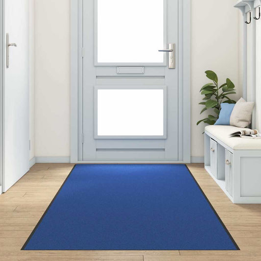 Tapete de Entrada Azul e Preto 120 x 400 cm Poliamida e PVC