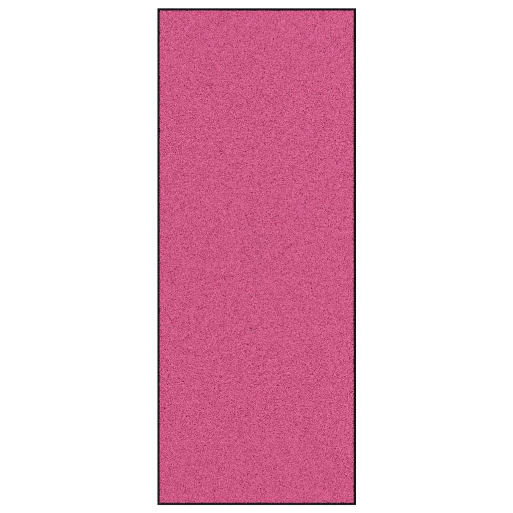 Tapete de Entrada Rosa e Preto 120 x 300 cm Poliamida e PVC