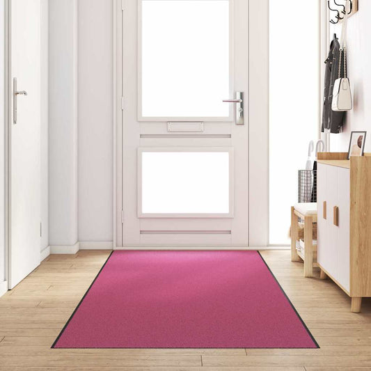 Tapete de Entrada Rosa e Preto 120 x 350 cm Poliamida e PVC