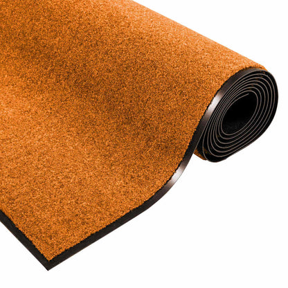 Tapete de Entrada Laranja e Preto 120 x 300 cm Poliamida e PVC