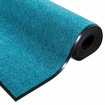 Tapete de Entrada Ciano e Preto 120 x 300 cm Poliamida e PVC