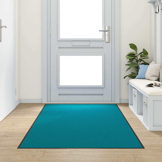 Tapete de Entrada Ciano e Preto 120 x 300 cm Poliamida e PVC