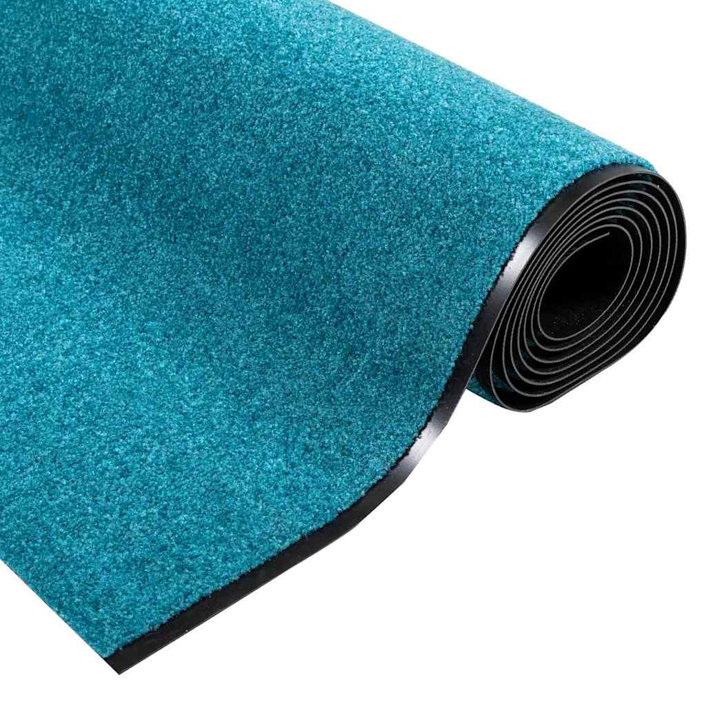 Tapete de Entrada Ciano e Preto 120 x 350 cm Poliamida e PVC