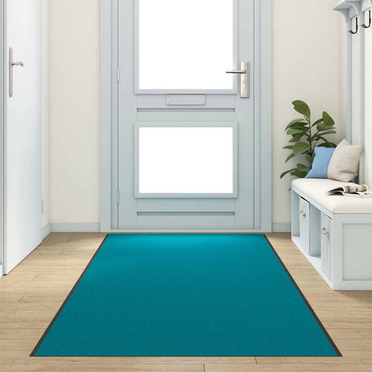 Tapete de Entrada Ciano e Preto 120 x 400 cm Poliamida e PVC