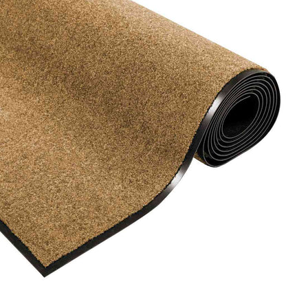 Tapete de Entrada Creme e Preto 120 x 300 cm Poliamida e PVC