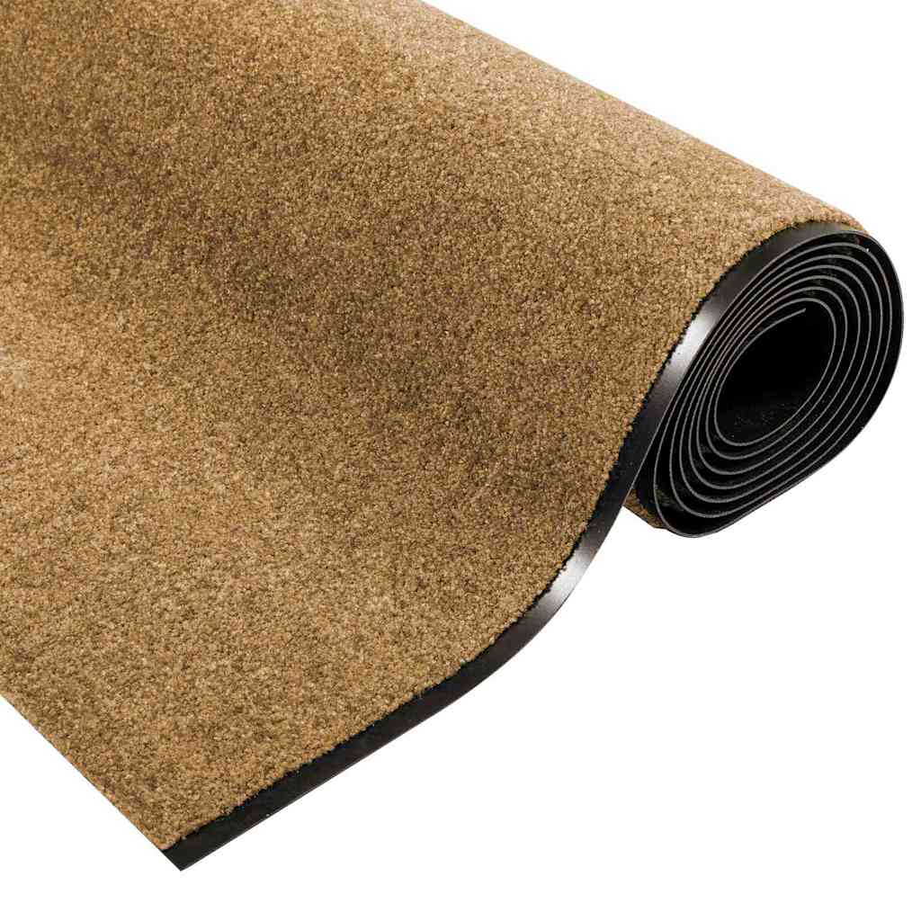 Tapete de Entrada Creme e Preto 120 x 350 cm Poliamida e PVC