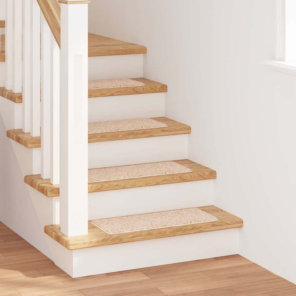 Tapetes Antiderrapantes para Escadas 15 pcs Creme 60 x 25 cm PP